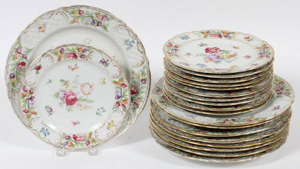 DRESDEN PORCELAIN DINNER & SALAD PLATES (1 of 2)
