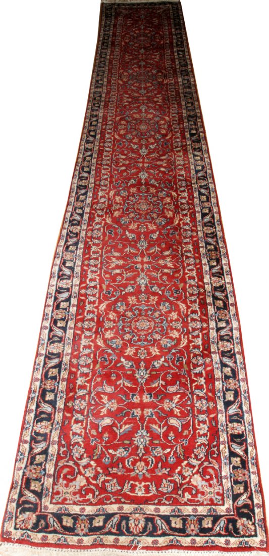 PERSIAN TABRIZ DESIGN WOOL RUNNER C. LATE 20TH C. (1 of 2)