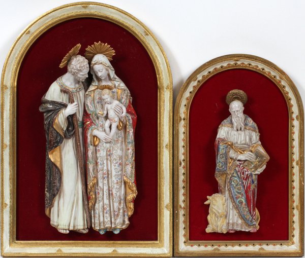 PROF. E. PATTARINO CERAMIC PLAQUES 20TH C. TWO (1 of 9)