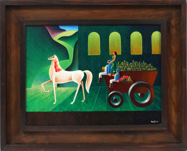 RAUL RODRIGUEZ CAMACHO ACRYLIC ON MASONITE 1978 (1 of 3)