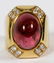 18KT YELLOW GOLD PINK TOURMALINE & DIAMOND RING