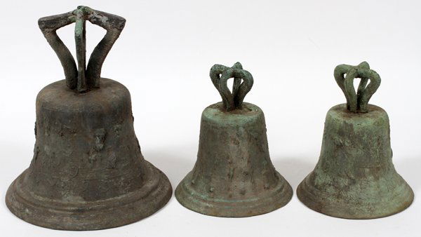 ANTIQUE CAST IRON BELLS THREE (1 of 2)
