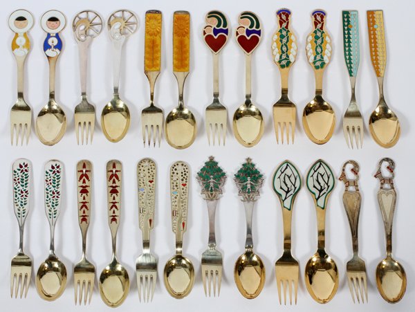 A. MICHELSEN STERLING & ENAMEL FORKS & SPOONS (1 of 4)