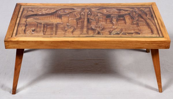PHILIPPINE CARVED WOOD COCKTAIL TABLE