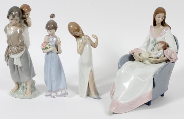 LLADRO PORCELAIN FIGURES, FOUR (1 of 2)