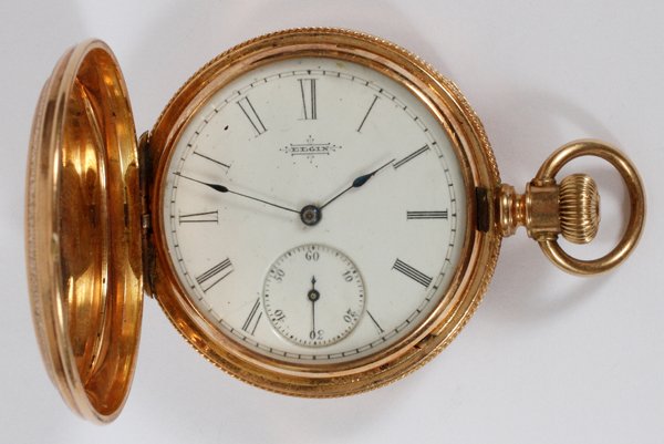 DUEBER GOLD-PLATED POCKET WATCH (1 of 2)