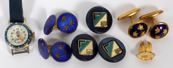 STERLING SILVER & ENAMEL CUFFLINKS, WATCH & OTHERS (1 of 1)