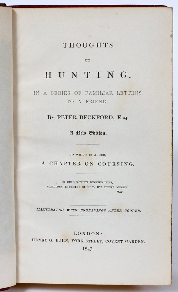 PETER BECKFORD FORE-EDGE BOOK THOUGHTS ON HUNTING (1 of 3)