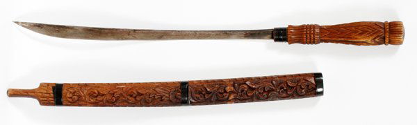 HAND CARVED WOOD SWORD (1 of 2)