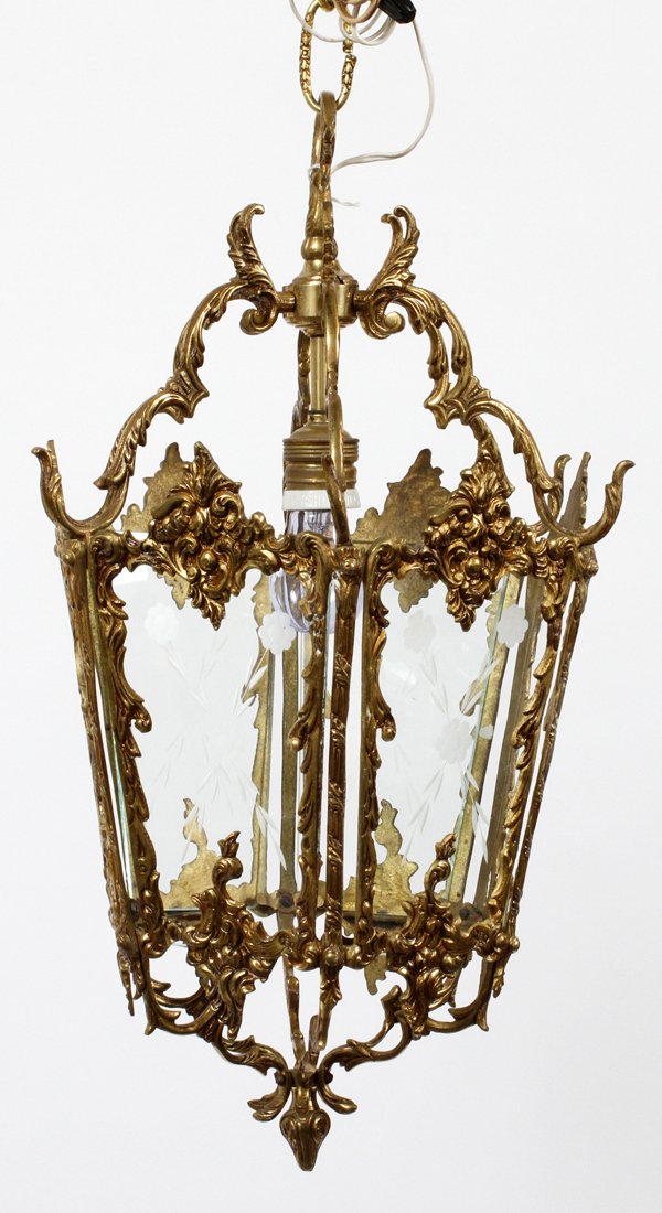 HEXAGONAL BRASS HANGING LAMP (1 of 1)