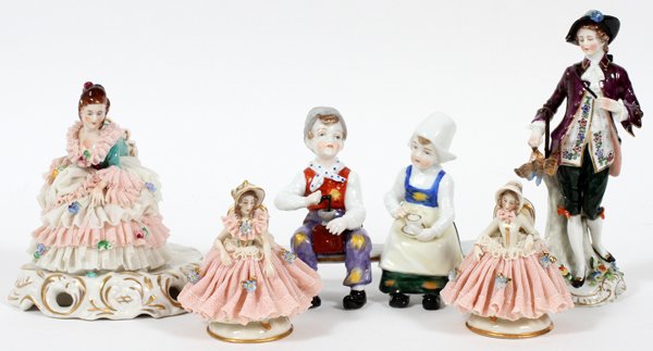 GERMAN PORCELAIN FIGURES C. 1900-1940, FIVE (1 of 2)