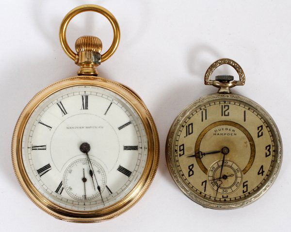 HAMPDEN POCKET WATCHES, TWO (1 of 2)