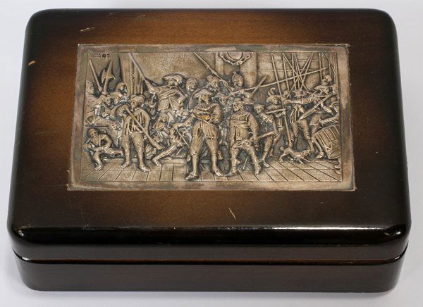 DUTCH SILVER PLATE & WOOD BOX (1 of 2)