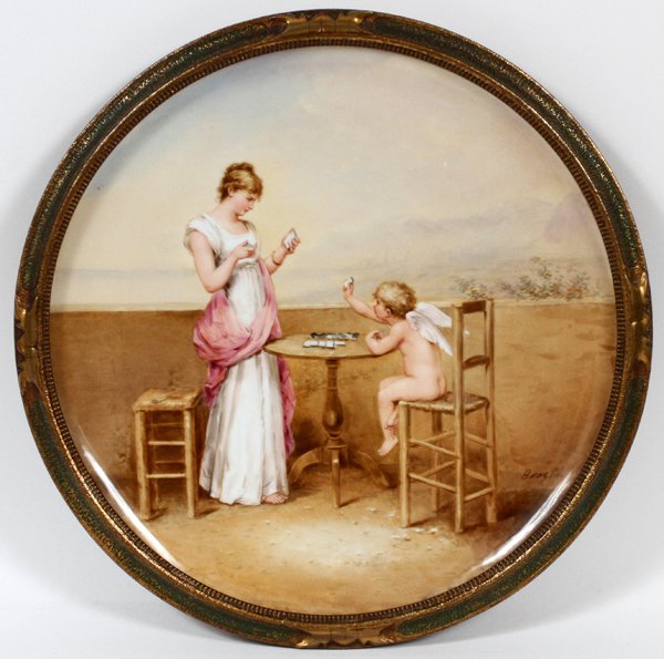 ROYAL VIENNA HAND-PAINTED PORCELAIN PLAQUE C. 1900 (1 of 6)