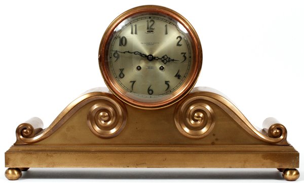 SCRIBNER&LOEHR CO. BRONZE CHELSEA SHIP'S BELL CLOCK (1 of 4)