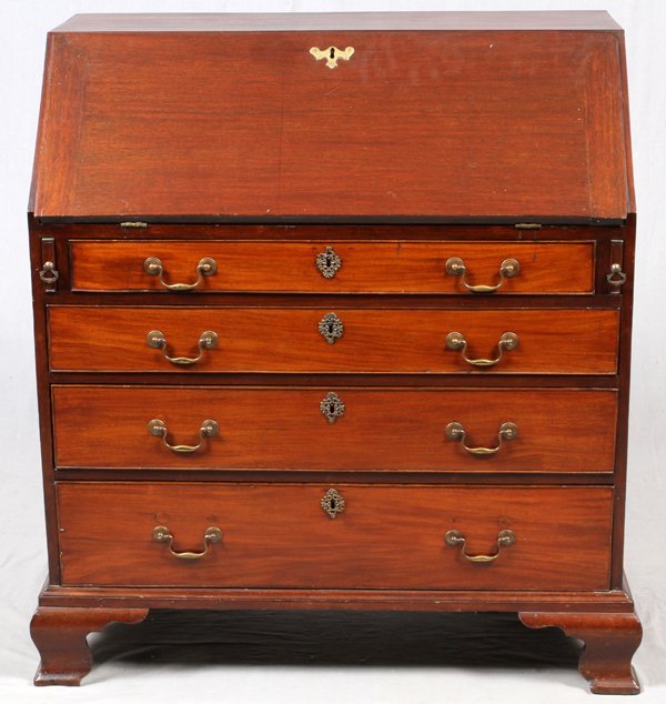 ENGLISH MAHOGANY SLANT-FRONT DESK C. 1770 (1 of 3)
