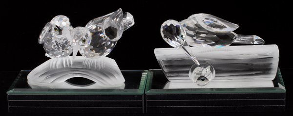SWAROVSKI CRYSTAL BIRD FIGURES, TWO (1 of 1)