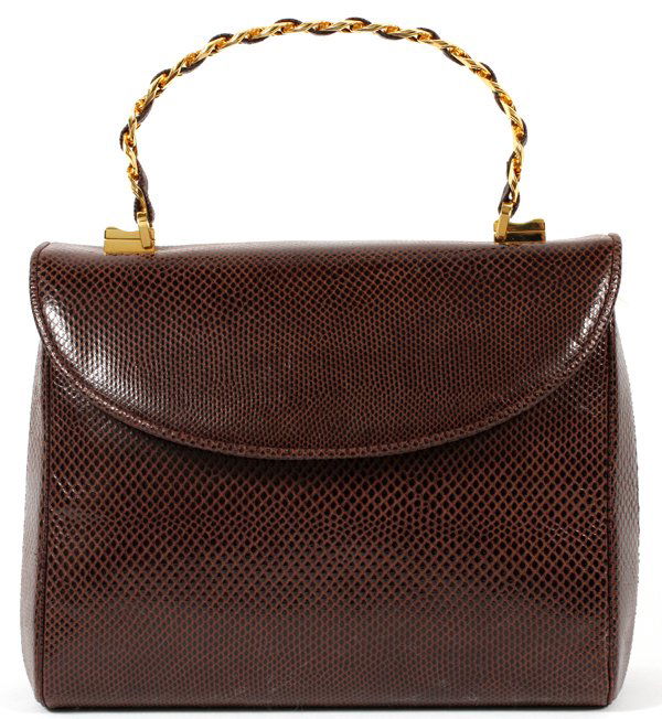 JUDITH LEIBER BROWN KARUNG HANDBAG (1 of 4)