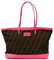 FENDI MONOGRAM CANVAS & PINK LEATHER TOTE BAG
