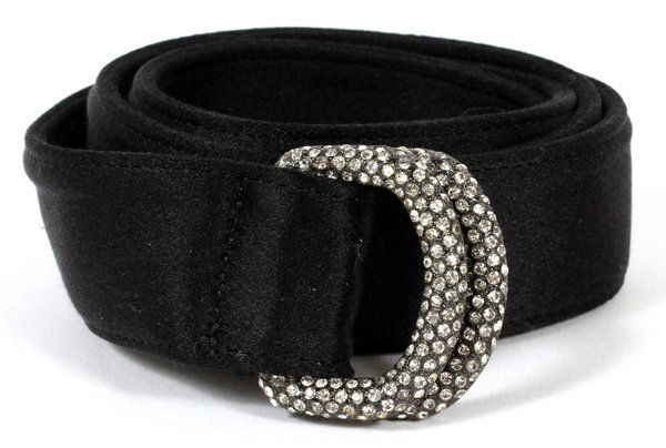 GIORGIO ARMANI BLACK SATIN BELT (1 of 2)