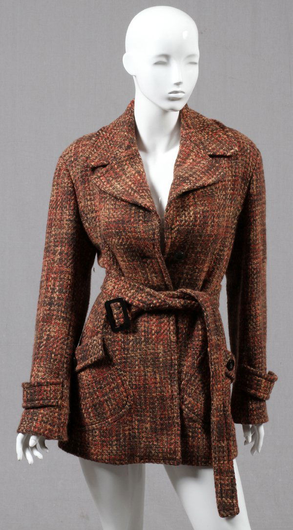 AGNONA SIENNA ALPACA WOOL TEED BELTED JACKET SIZE 50 (1 of 2)