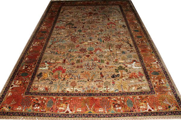 TABRIZ PERSIAN PICTORIAL CARPET (1 of 8)