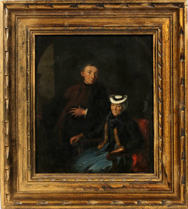 GERMAN OIL ON METAL 19TH.C. (1 of 3)