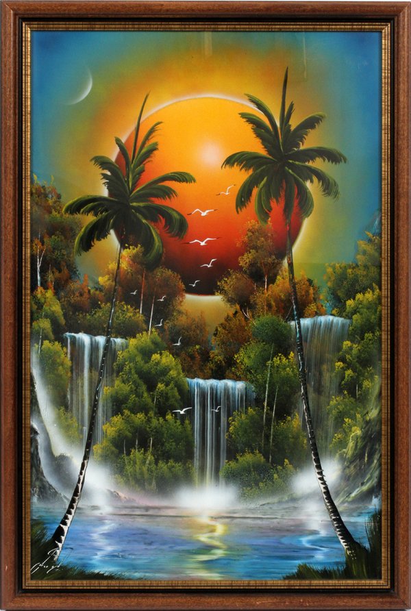 FLORIDA HIGHWAYMEN OIL ON BOARD LATER 20TH C. (1 of 2)