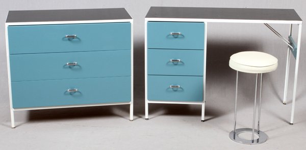 HERMAN MILLER WRITING DESK, STOOL & DRAWER CHEST (1 of 2)