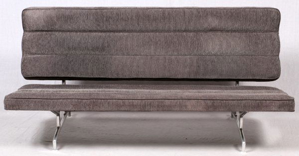 UPHOLSTERED AND VELVET FABRIC CHROME SOFA (1 of 2)