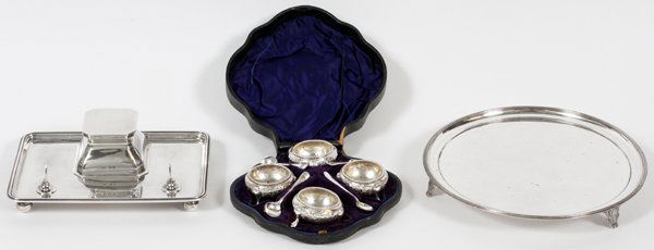 BRITISH STERLING SILVER DESK INK WELL (1 of 3)