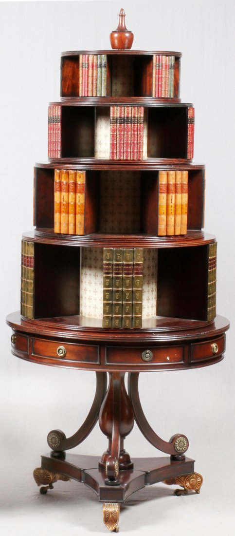 REGENCY STYLE ROTATING BOOKSHELF (1 of 1)