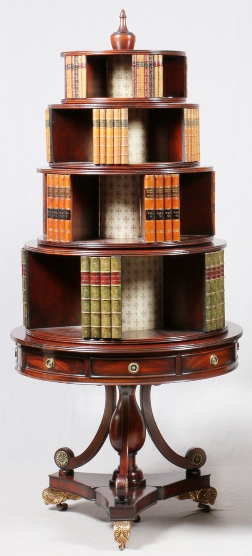 REGENCY STYLE ROTATING BOOKSHELF (1 of 1)