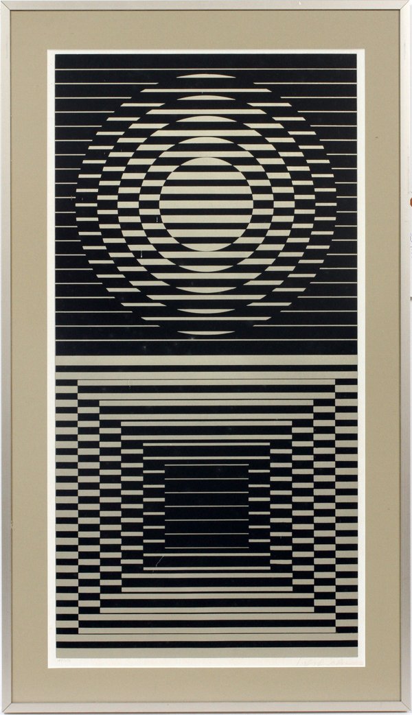 VICTOR VASARELY PENCIL SIGNED SERIGRAPH #148/150 (1 of 2)