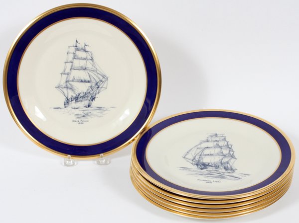 LENOX PORCELAIN PLATES, SEVEN (1 of 2)