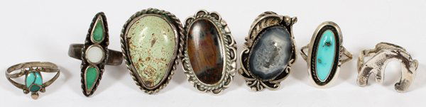 SOUTHWEST AMERICAN INDIAN RINGS, SEVEN (1 of 1)