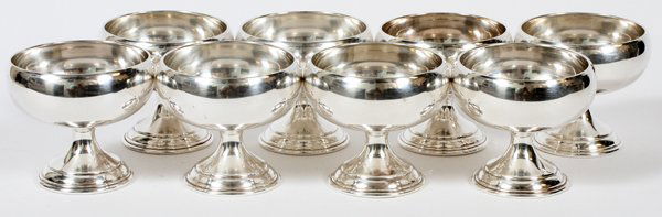 AMERICAN STERLING SHERBET CUPS, EIGHT (1 of 2)