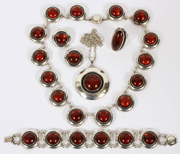 N. E. FROM DANISH STERLING & AMBER JEWELRY SUITE (1 of 1)