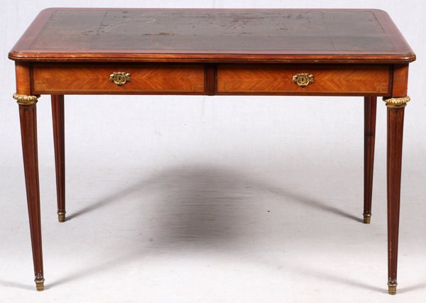 FRENCH WALNUT FLAT-TOP DESK 19TH C. (1 of 3)