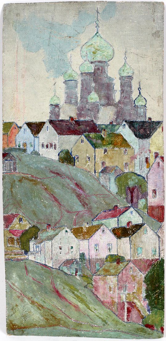 GEORGE ADOMEIT OIL ON CANVAS ST SOPHIA CHURCH (1 of 3)