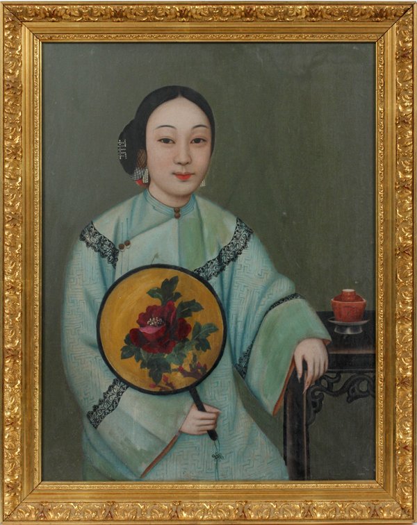 CHINESE EXPORT OIL ON PAPER C. 1850-1900 (1 of 9)