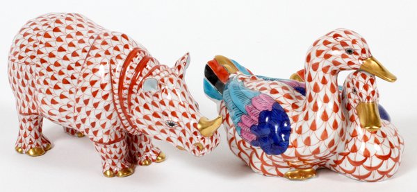 HEREND PORCELAIN ANIMALS, 2 (1 of 2)