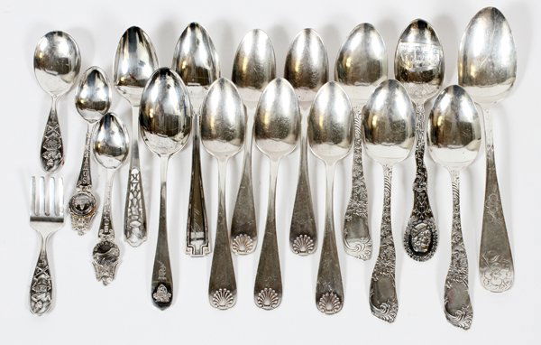 STERLING SILVER SPOONS WALLACE TOWLE ETC. 17 PCS. (1 of 1)