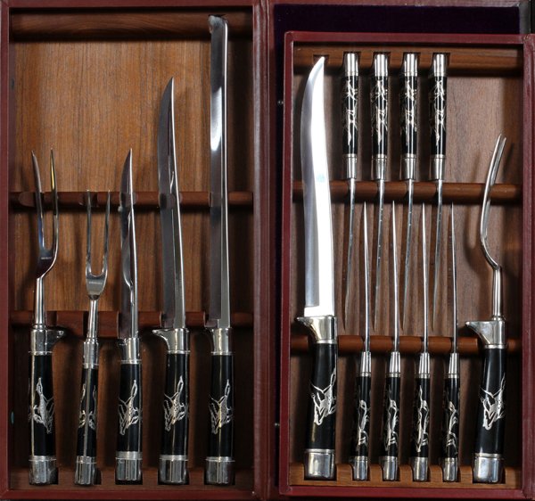 STAINLESS STEAK AND CARVING SET 15 PCS. (1 of 2)