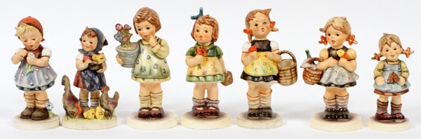 HUMMEL BISQUE FIGURINES, SEVEN PIECES (1 of 2)