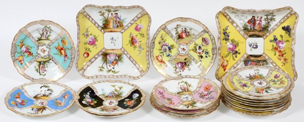 MEISSEN & DRESDEN PORCELAIN DESSERT PLATES & CAKE (1 of 3)