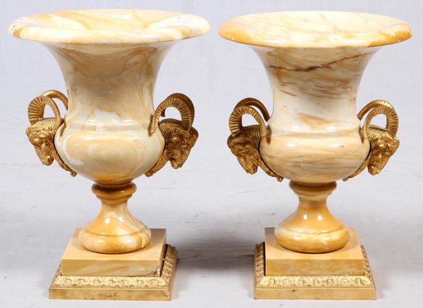 FRENCH REGENCE STYLE ORMOLU MOUNTED MARBLE URNS (1 of 2)