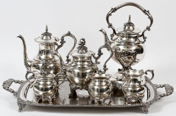 ENGLISH SILVERPLATE TEA & COFFEE SET SEVEN PIECES (1 of 2)