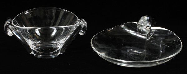STEUBEN GLASS VASE & SCROLL PLATE (1 of 1)