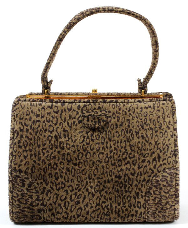 JUDITH LEIBER CHEETAH PRINT SUEDE HANDBAG (1 of 2)